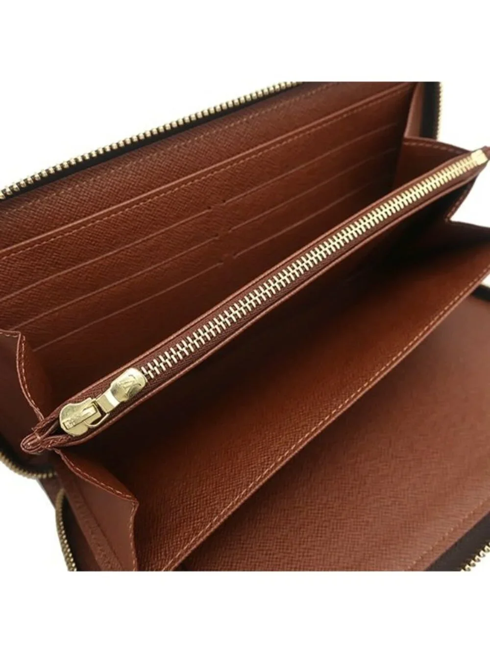 Louis Vuitton Wallet Zippy Organizer Monogram Canvas Gold Brown Zip Around